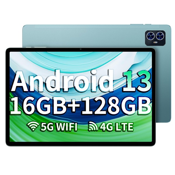 TECLAST M50HD Tablet 10 Inch, 16GB RAM + 128GB ROM (1TB TF) Android 13, Unisoc Octa-Core A75 CPU, TDDI 1920x1200FHD, 5MP+13MP, 6000mAh, 4G LTE/5G WLAN/Google GMS/5-GPS/Widevine L1/3.5MM/4 35g(2 024)