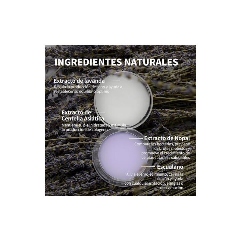 Chillab Polvo Compacto Lavanda (Morado), Matificante 10g
