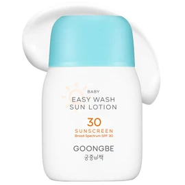 GOONGBE Korean Baby Easy Wash Mineral Sunscreen SPF30, 2.11 fl oz – Zinc Oxide, Vegan, Reef-Safe Sun Lotion for Babies & Kids