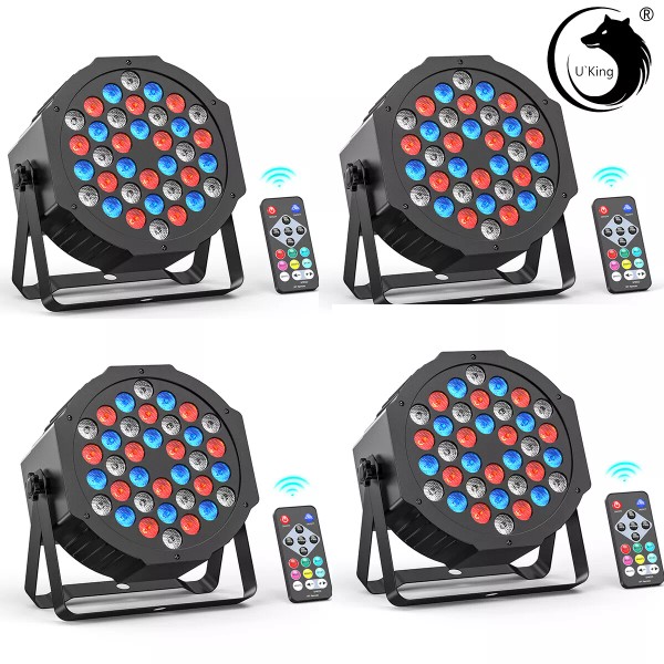U`King 4PCS DJ Disco Party Stage Light 36LED RGB DMX