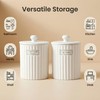 Ronasip White Ceramic Bathroom Organizer and Storage Jars with Lid,