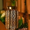 5730LED Hanging Lamp Solar Powered IP44 Waterproof Hex Hollow Lantern