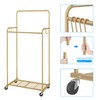 Simple Trending Double Rod Clothes Garment Rack, Heavy Duty Clothing