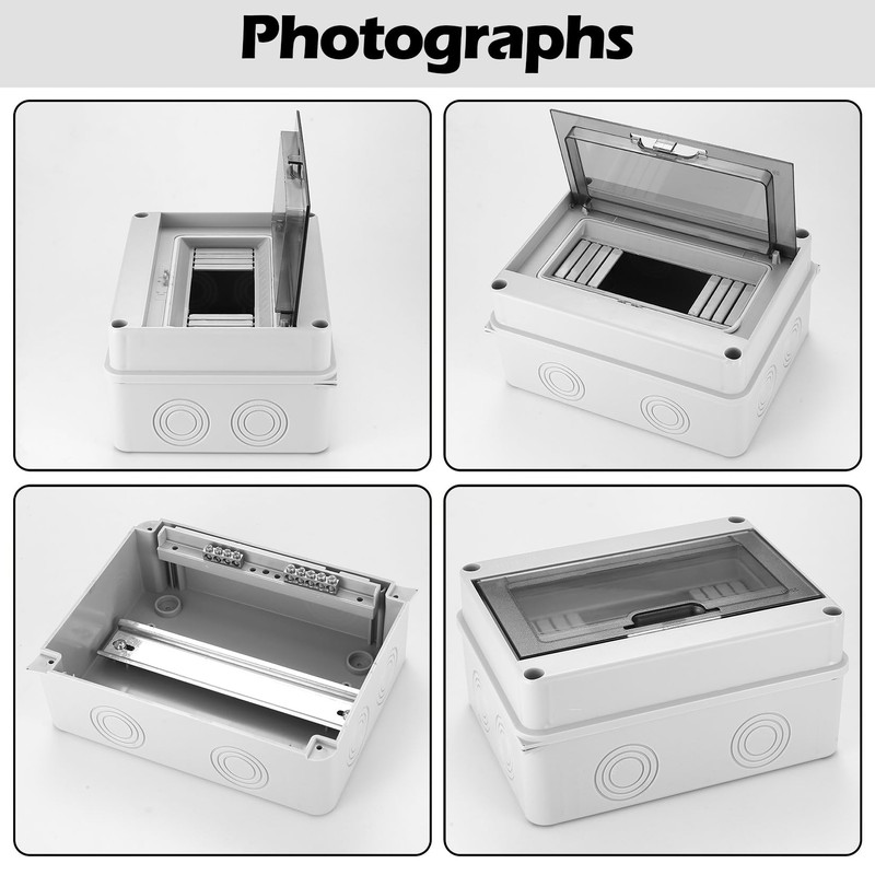 Surface-Mounted Fuse Box, IP65 Waterproof, Surface-Mounted 8-Way Distribution Box, Sub-Distribution,