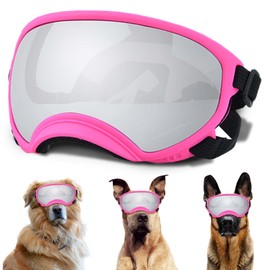 Large Dog Sunglasses, Dog Glasses with Adjustable Strap, UV Protection, Windproof, Suitable for Medium and Large Dogs, Pet Glasses, Eye Protection