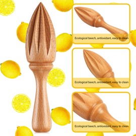 Sieral 1 Pcs Wooden Citrus Reamer Lemon Hand Juicer Beech Wood Handheld Citrus Juicer Kitchen Juicing Tool Manual Orange Lime Lemon Juice Reamer Extractor for Daily Home Bar Cafe Restaurant Use