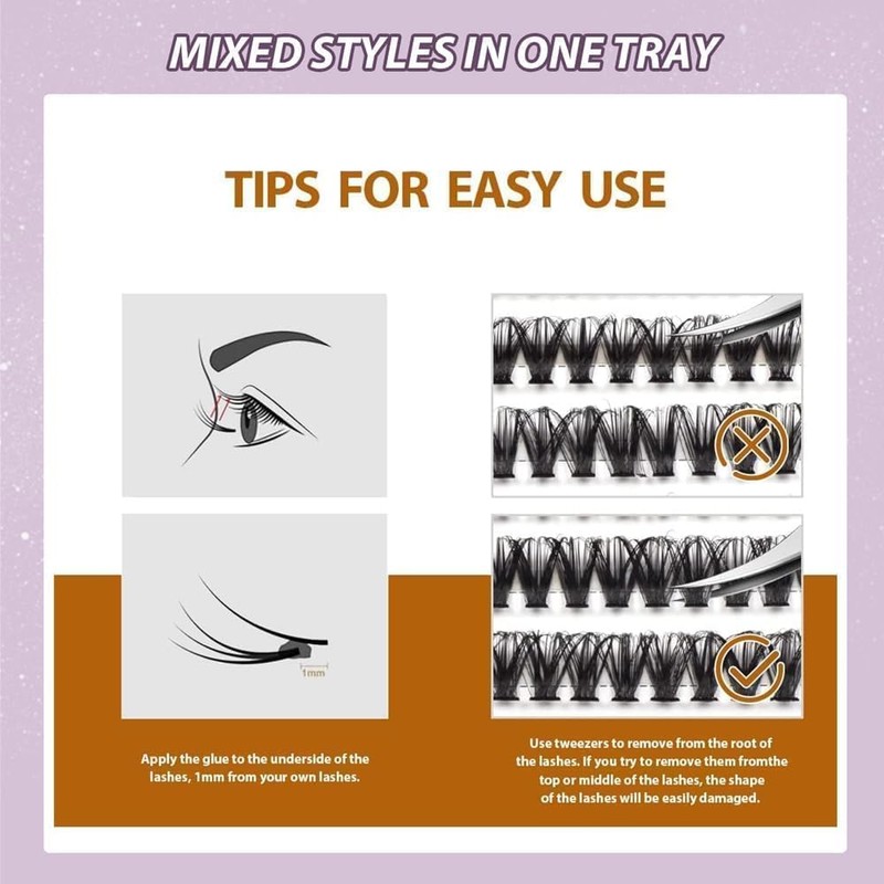 Individual Eyelashes Wispy Cluster Lashes D Curl Natural Lash Clusters