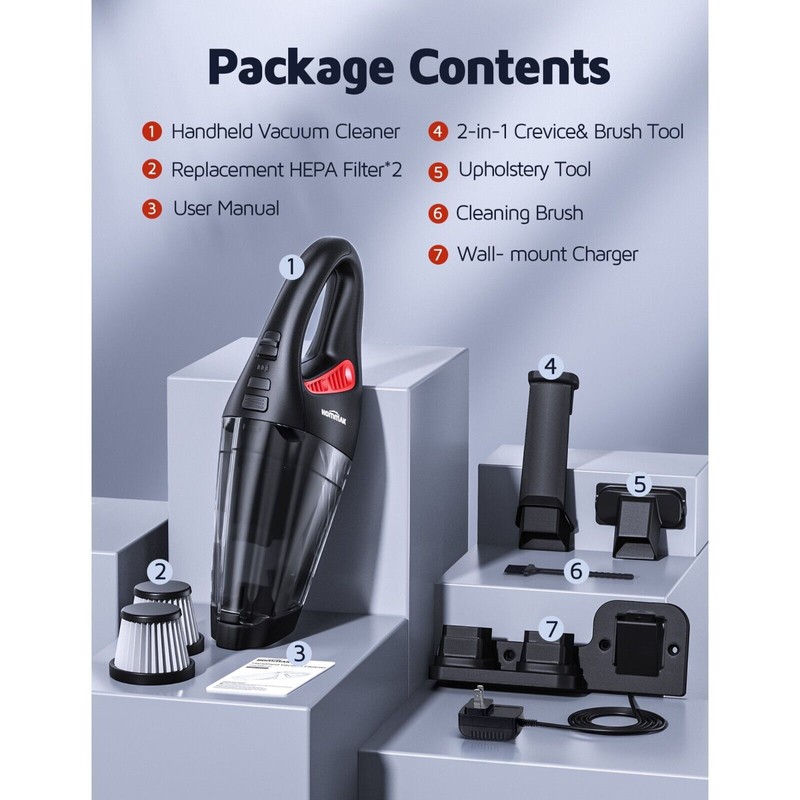 Hommak 2024 Hommak Handheld Vacuum car Vacuum 6KPa Cordless Rechargeable