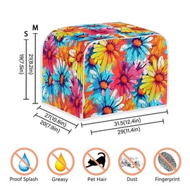 Daulesho Retro Ditsy Floral Toaster Cover 2|4 Slice, French Countryside Fits for Most Standard 2/4 slice Toasters Cover Pastoral Style Small Appliance Toaster Dust Cover -S