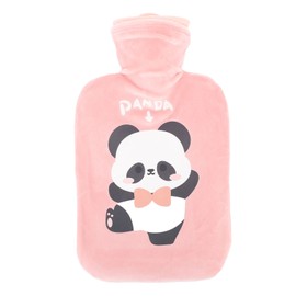 Hot Water Bag 1000ml Anti Explosive Thicken PVC Plush Design Leak Proof Reusable Water Filled Hand Warmer Bag for Winter Muscle Pain Feverish Pink