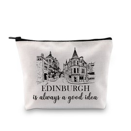 GJTIM Edinburgh Surprise Trip Gift Edinburgh Weekend Break Away Gift Scotland Trip Gift Edinburgh Scotland Souvenir Travel Zipper Makeup Bag (Good Idea Edinburgh Bag)