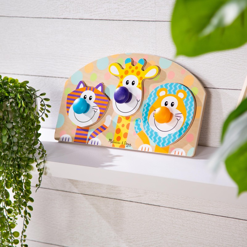 Melissa & Doug First Play Wooden Jumbo Knob Safari Animal