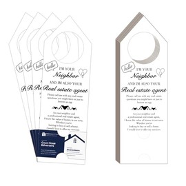 100 Pcs Open House Door Hangers Card Real Estate Open House Signs Water Bottle Hang Promotional Items Tags for Open House Real Estate Agent Client Gifts (White)