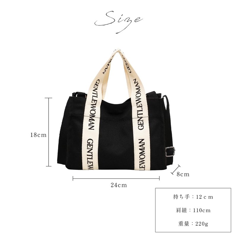 DIVA Rose Tote Bag, Canvas, Women's, Shoulder Bag, 2-Way Handbag,