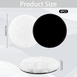 125 mm Lambswool Hood, 6 Pieces Pad Polishing Hood Polishing Set for Polishing Machine, Wool Hood Polishing Pad Wool Pad Polishing Fur Wool Buffer Polishing Hoods Lambskin for Car Polishing Machines