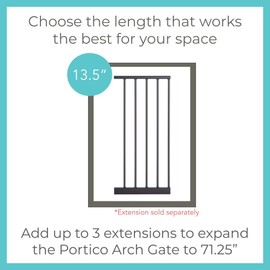 Toddleroo by North States 5 Bar Extension for Portico Arch Gate: Adjust your gate to fit your space, Add up to three extensions, No tools required, (Adds 13.5" width, Matte Bronze)