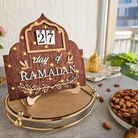 Ramadan Calendar, LED Ramadan Calendar Children, Ramadan Decoration Made of Wood, Eid Mubarak Advent Calendar, DIY Ramadan Decoration 30 Days Countdown, Ramadan Gifts for Children