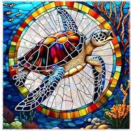 Sea Turtle Stickers, 11in Window Decals for Ocean Turtle Vinyl Waterproof Wall Stickers, Christmas Sea Animals Window Decals Beach Ocean Sticker