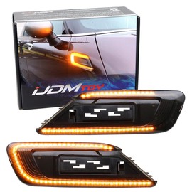 iJDMTOY Euro Smoked Lens Sequential Blink Amber LED Fender Side Marker Light Kit Compatible with 2015-up Mini Cooper F54 Clubman, Replace OEM Amber/Clear Sidemarkers
