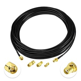 Superbat RF coaxial SMA Male to SMA Female Bulkhead RG174 33ft Cable + 3pcs RF Coax SMA Adapter Kit for SDR Equipment Antenna Ham Radio,3G 4G LTE Antenna,ADS-B,GPS and etc
