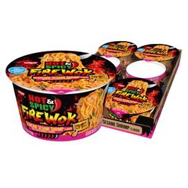Nissin Hot & Spicy Fire Wok, Scorchin' Sesame Shrimp, 4.55 Ounce (Pack of 6)