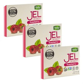 Bakol Jel Dessert - All Natural Vegan Dessert Mix - Kosher - Halal - No Artificial Sweeteners Flavors or Colors – Raspberry Flavor (PACK OF 3)