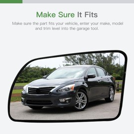 SCITOO Driver Side Mirror Glass Compatible with 2008-2013 For NISSAN ALTIMA W/O HEATED Chrome Flat Left Exterior Mirror Glass With Backing Plate RM51004-12P