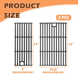MOASKER 17" Grill Grate for Charbroil Performance 2 Burner 463630021 463655621 463644220 463655021 463660421, Cast Iron Cooking Grates for Charbroil Grill Replacement Parts G426-0004-W1 G426-0005-W1