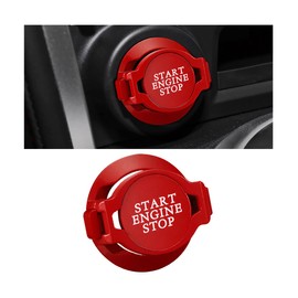 Adunsiaoto Car Outlet Engine Push Start Stop Button Cover, Car Ignition Button Protective Cover, Universal Anti-Collision Auto Ignition Buttons Decorative Covers for Cars SUVs Trucks(Red)