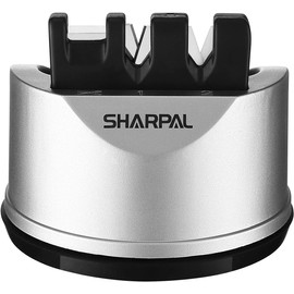 SHARPAL 191H Afilador de cuchillos y tijeras de chef de cocina para cuchillos rectos y dentados, herramienta de afilado de cuchillos de 3 etapas que ayuda a reparar y restaurar las cuchillas