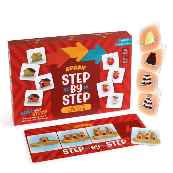 SPARK INNOVATIONS Sequence Board Game, Sequencing Card Game, Homeschool Supplies,
