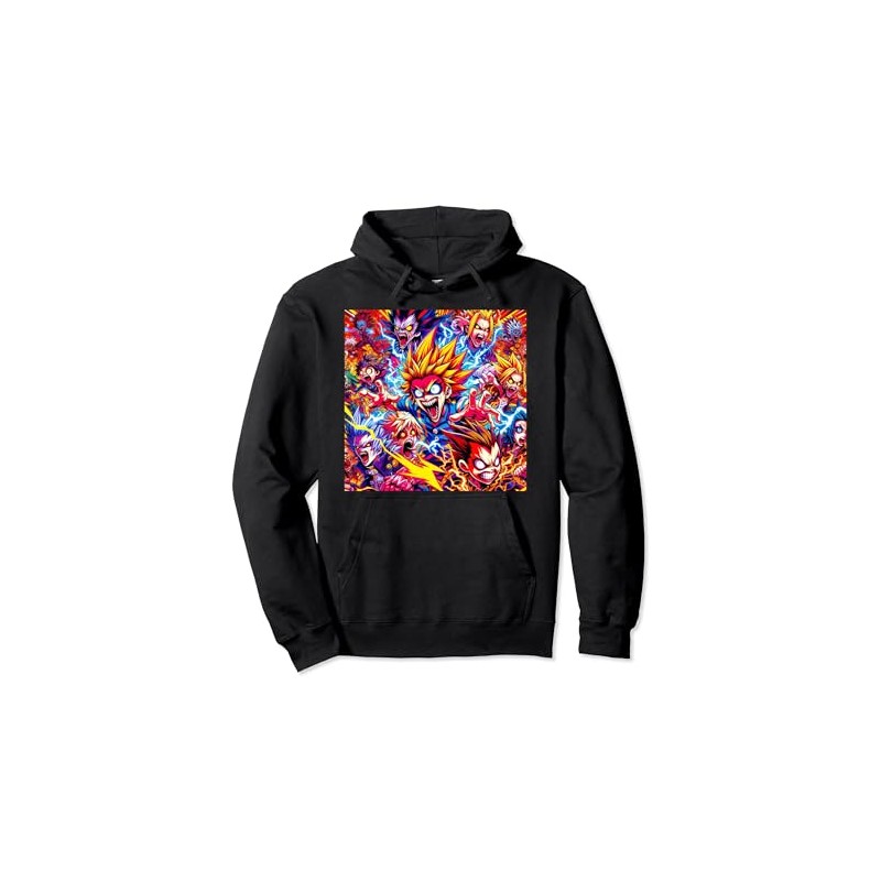 Crazy Anime Style Character Pattern Pullover Hoodie