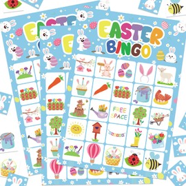 ROCWOHO Easter Bingo Game Cards for Kids 24 Players Easter Party Game for School Classroom Family Activities Easter Party Favors Supplies