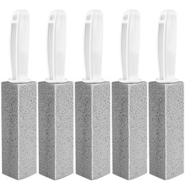MEQHUO Toilet Pumice Stone With Handle, 5 Pack Pumice Stone Toilet Bowl Cleaner, Hard Water Toilets Ring Remover for Cleaning Toilets, Bathtubs, Stove, Grills, Swimming Pools, Sinks