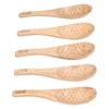 5Pcs Soup Spoon Fish Shaped Carved Wooden Rice Spoon Kitchen
