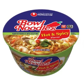 Nongshim Bowl Noodle Hot and Spicy Beef Ramen 3.03 oz., 18 ct.