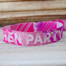Hen Party Wristbands (Pack of 10) in Rose Gold, Pink & Purple, lockdown Hen Party Favours, hen do accessories