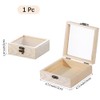 CALFOVERA 4.72×4.72×1.97 Inch Wooden Square Storage Box with Glass Hinge