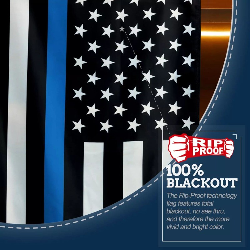Anley Rip-Proof Double Sided Thin Blue Line USA Flag 3x5