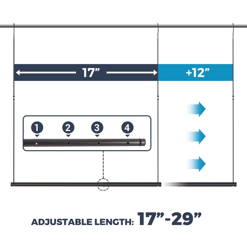 STO STO 1 Pack Closet Hanging Rod, Length and Height