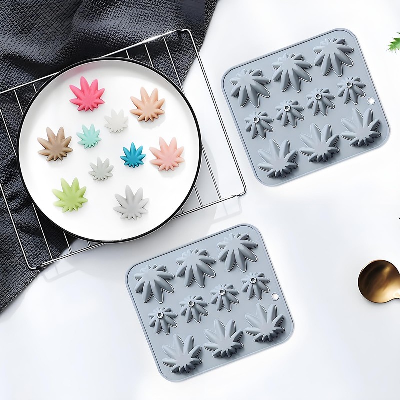 Silicone Maple Tree Leaf Molds, 20-Cavity Fall Weed Leaves Molds