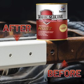 Rust-Stop and Corrosion Permanently Rust Preventive Coating Anti-Rust Automotive Rust Reformer for Metal & Seal, Rust Converter Non-Porous Protective Barrier High Gloss White Metallic Paint 35 Fl Oz