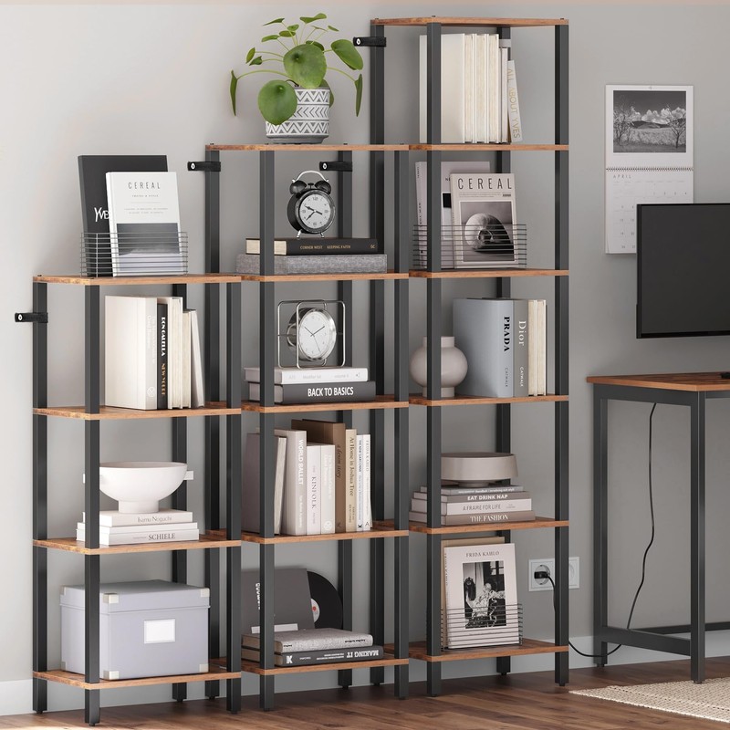 TUTOTAK Bookshelf, 6-Tier Tall Book Shelf, Narrow Bookcase for Small