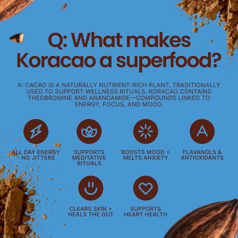 KORACAO Instant Ceremonial Cacao |Superfood