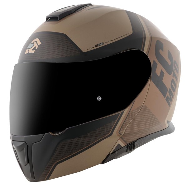 FC-Moto Novo Circuit Flip-Up Helmet, Brown/Black, XS (53/54)