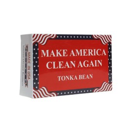 America First Soap Company, Make America Clean Again Soap Bar with tonka bean fragrance, 5 oz, American Flag Design, Natural Ingredients