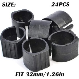 LEZED Clamp Shell Gliders Plastic Chair Glides Plastic Chair Glides Cantilever Replacement Parts for Garden Furniture Cantilever Chair Gliders Floor Slide Furniture Gliders Pack of 24 (32 mm)