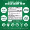 Zazzee High-Strength Organic Beet Root Capsules with Enhanced Absorption for
