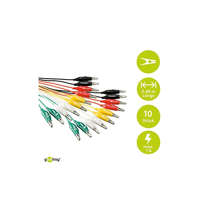 Test Lead 1 Set=10 Pieces and 5 Colors, Length 480