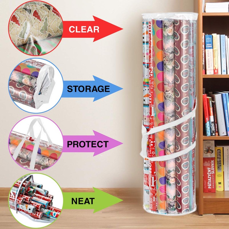 Primode Wrapping Paper Storage Bag, Gift Wrap Organizer, Fits 40